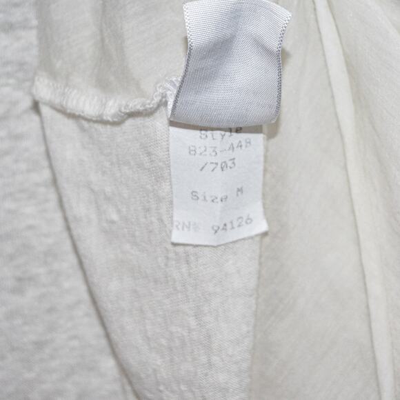 CP SHADES Mixed 100% Linen x Cotton Silk Scoop Neck Pullover in White Medium - Picture 9 of 9